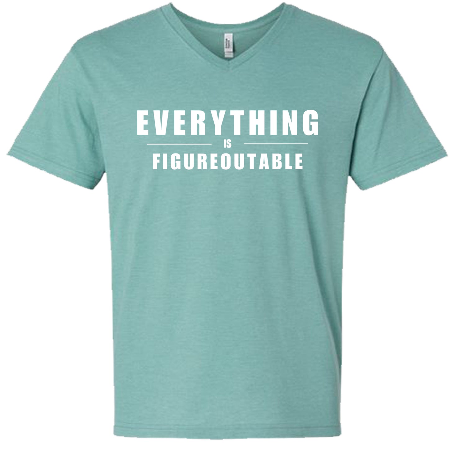 EVERYTHING IS FIGUREOUTABLE (Block) | V-Neck Short Sleeve Shirts