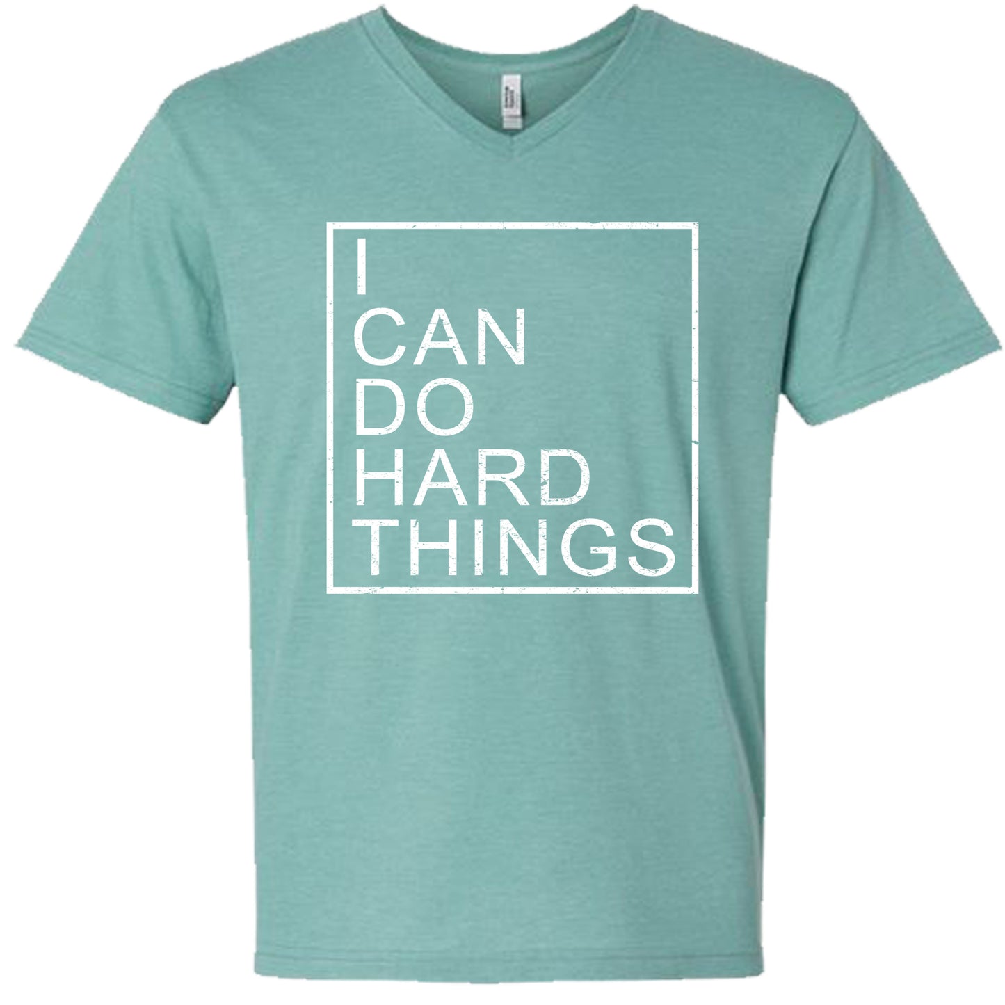 I CAN DO HARD THINGS (Block) | V-Neck Short Sleeve T-Shirts
