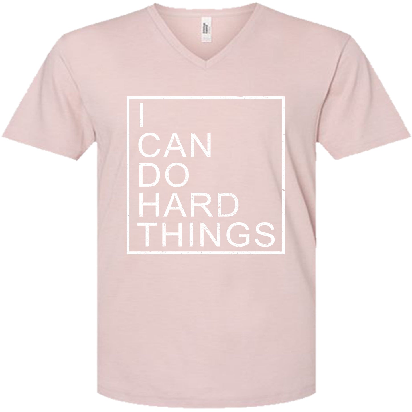 I CAN DO HARD THINGS (Block) | V-Neck Short Sleeve T-Shirts