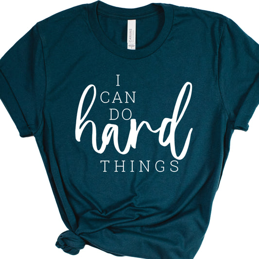I CAN DO HARD THINGS (Script) | Short Sleeve T-Shirts