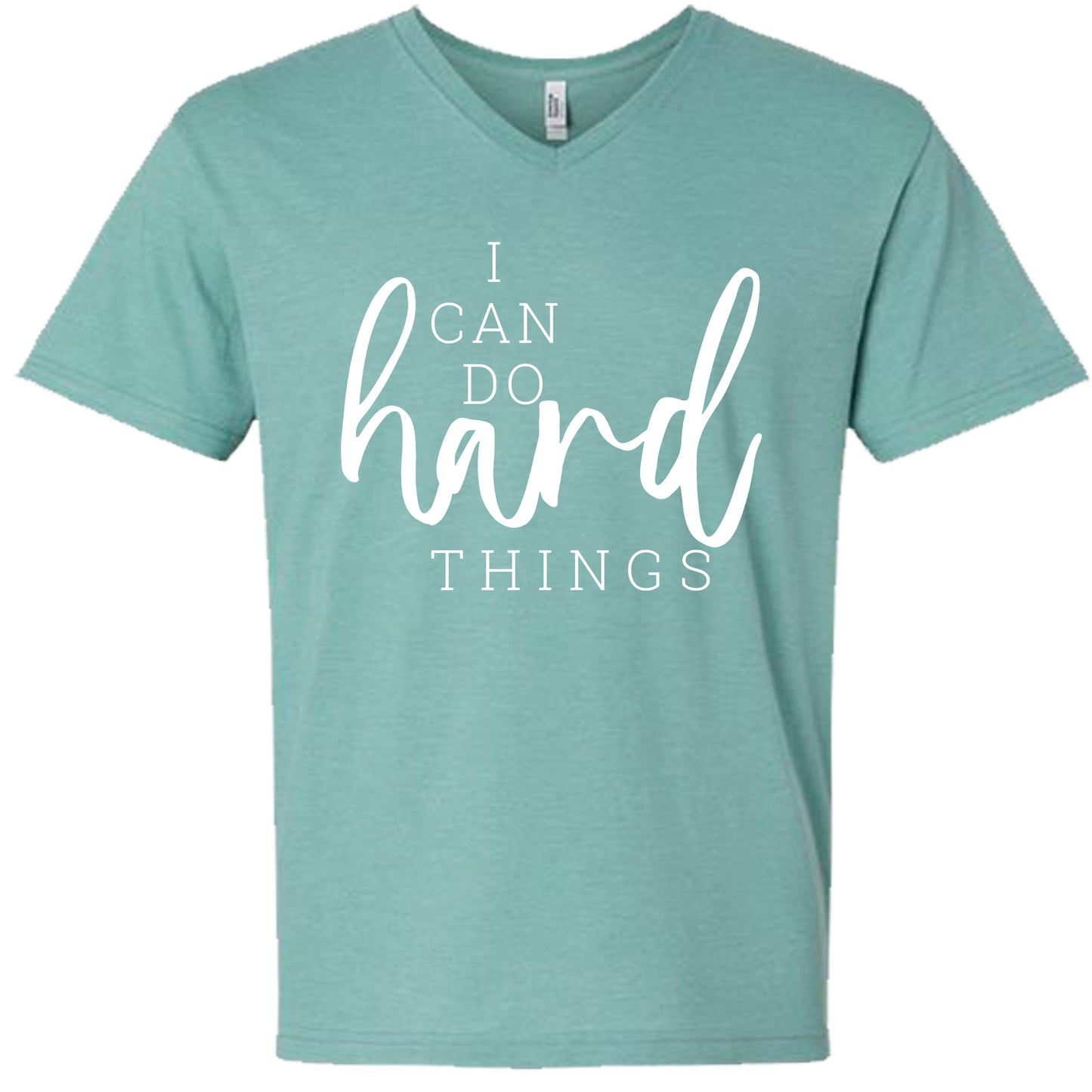 I CAN DO HARD THINGS (Script) | V-Neck Short Sleeve T-Shirts