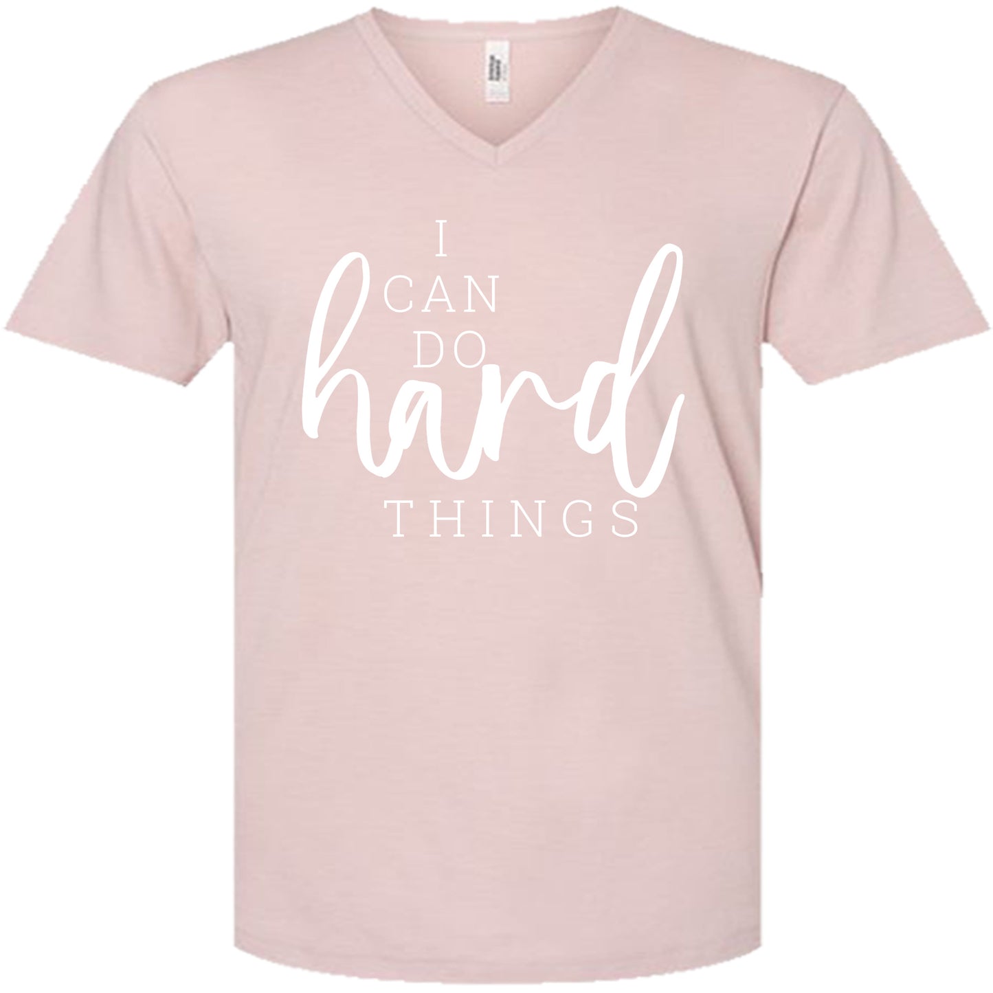I CAN DO HARD THINGS (Script) | V-Neck Short Sleeve T-Shirts