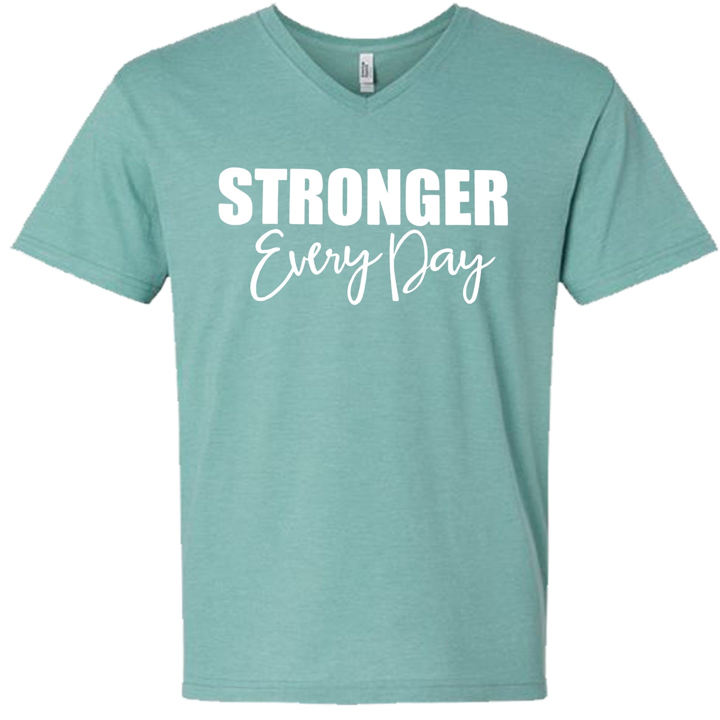 STRONGER EVERY DAY (Script) | V-Neck Short Sleeve Shirts