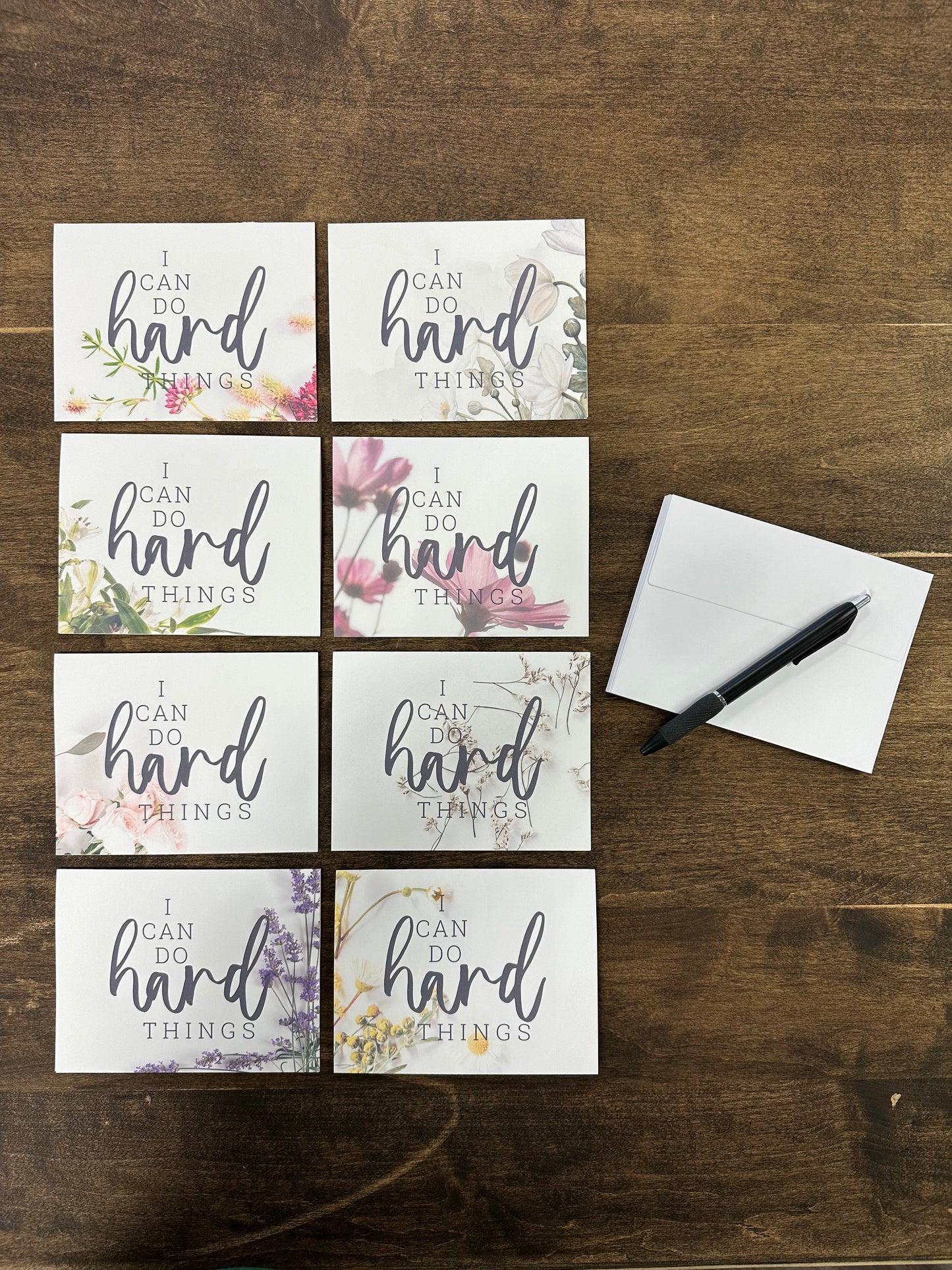 I CAN DO HARD THINGS floral notecards (Set of 8)