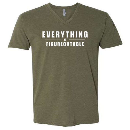 EVERYTHING IS FIGUREOUTABLE (Block) | V-Neck Short Sleeve Shirts