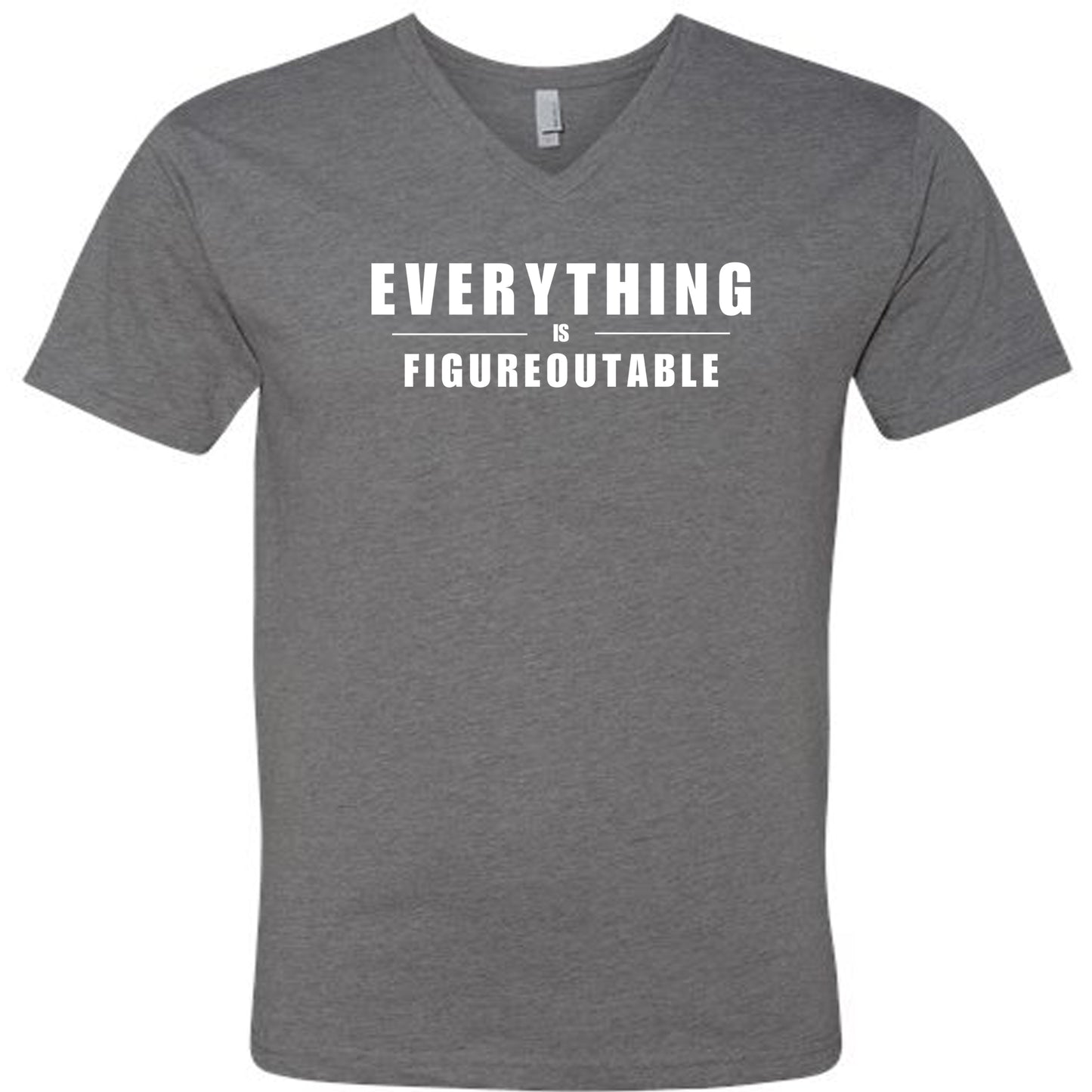 EVERYTHING IS FIGUREOUTABLE (Block) | V-Neck Short Sleeve Shirts