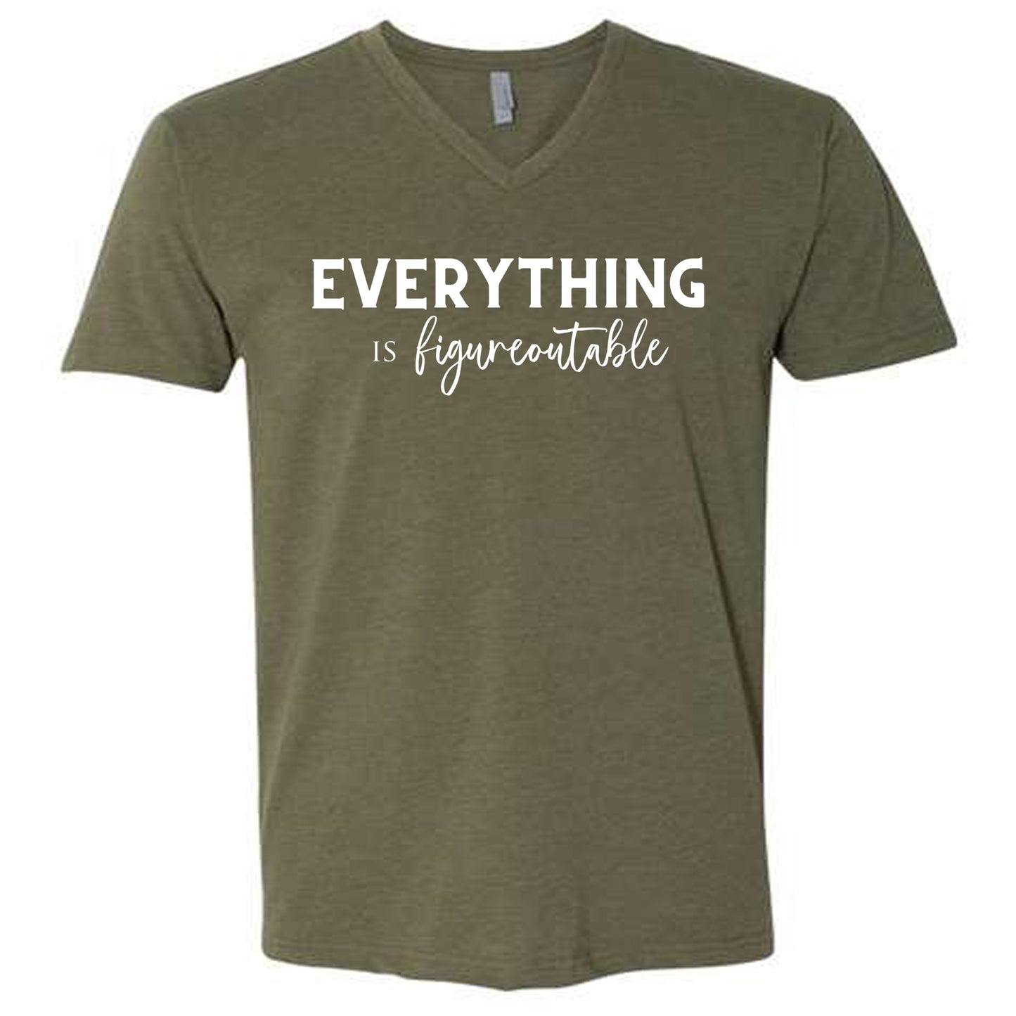 EVERYTHING IS FIGUREOUTABLE (Script) | V-Neck Short Sleeve Shirts