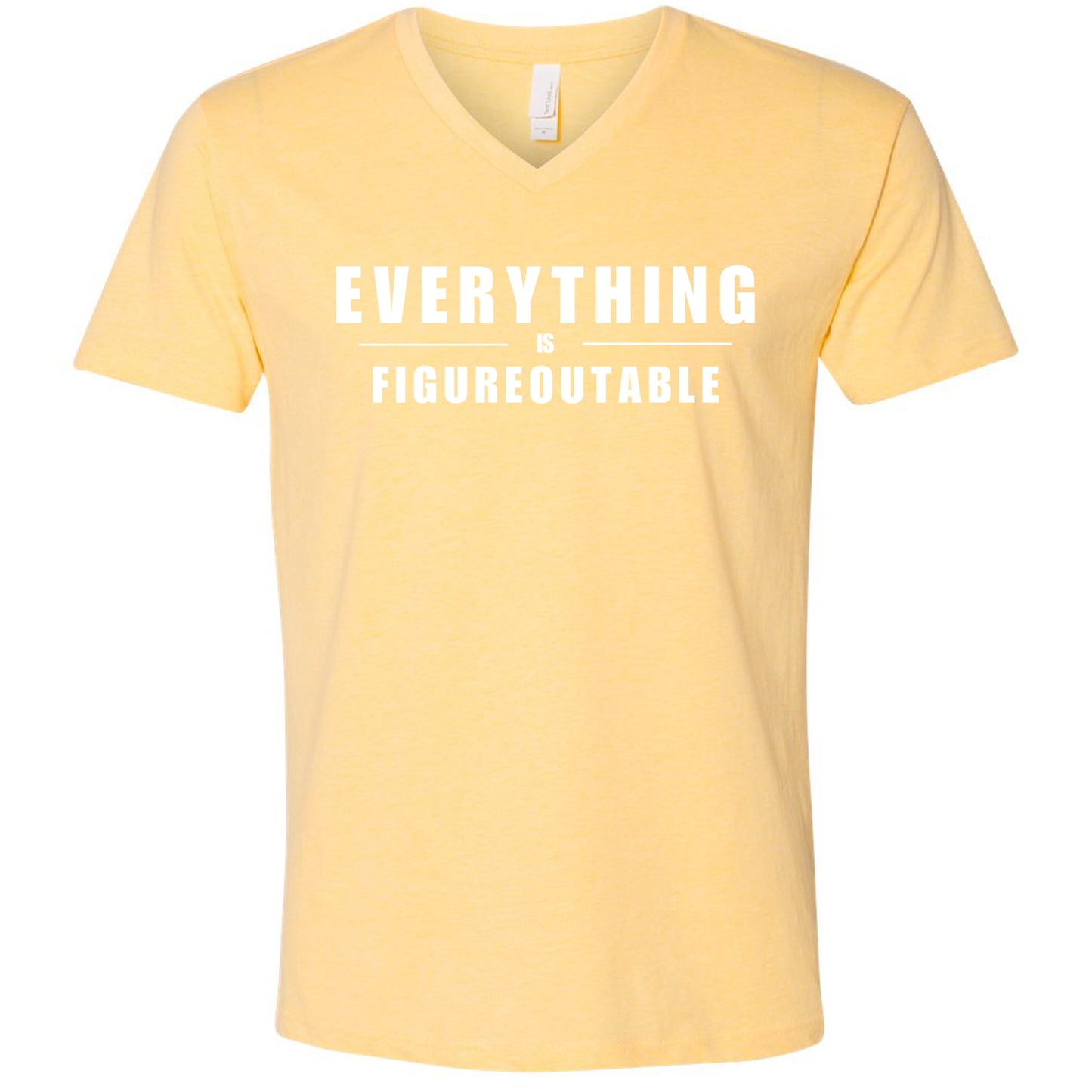 EVERYTHING IS FIGUREOUTABLE (Block) | V-Neck Short Sleeve Shirts