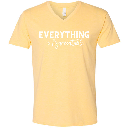 EVERYTHING IS FIGUREOUTABLE (Script) | V-Neck Short Sleeve Shirts