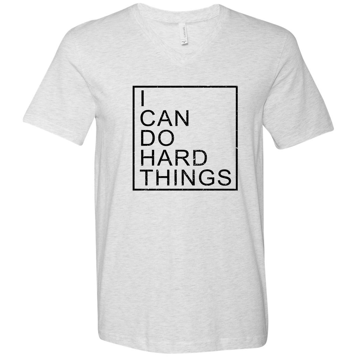 I CAN DO HARD THINGS (Block) | V-Neck Short Sleeve T-Shirts