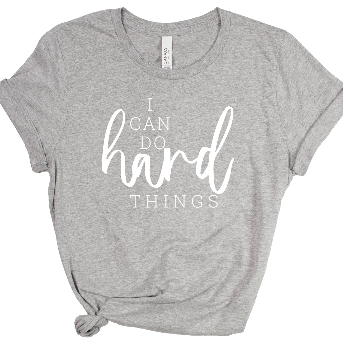 I CAN DO HARD THINGS (Script) | Short Sleeve T-Shirts