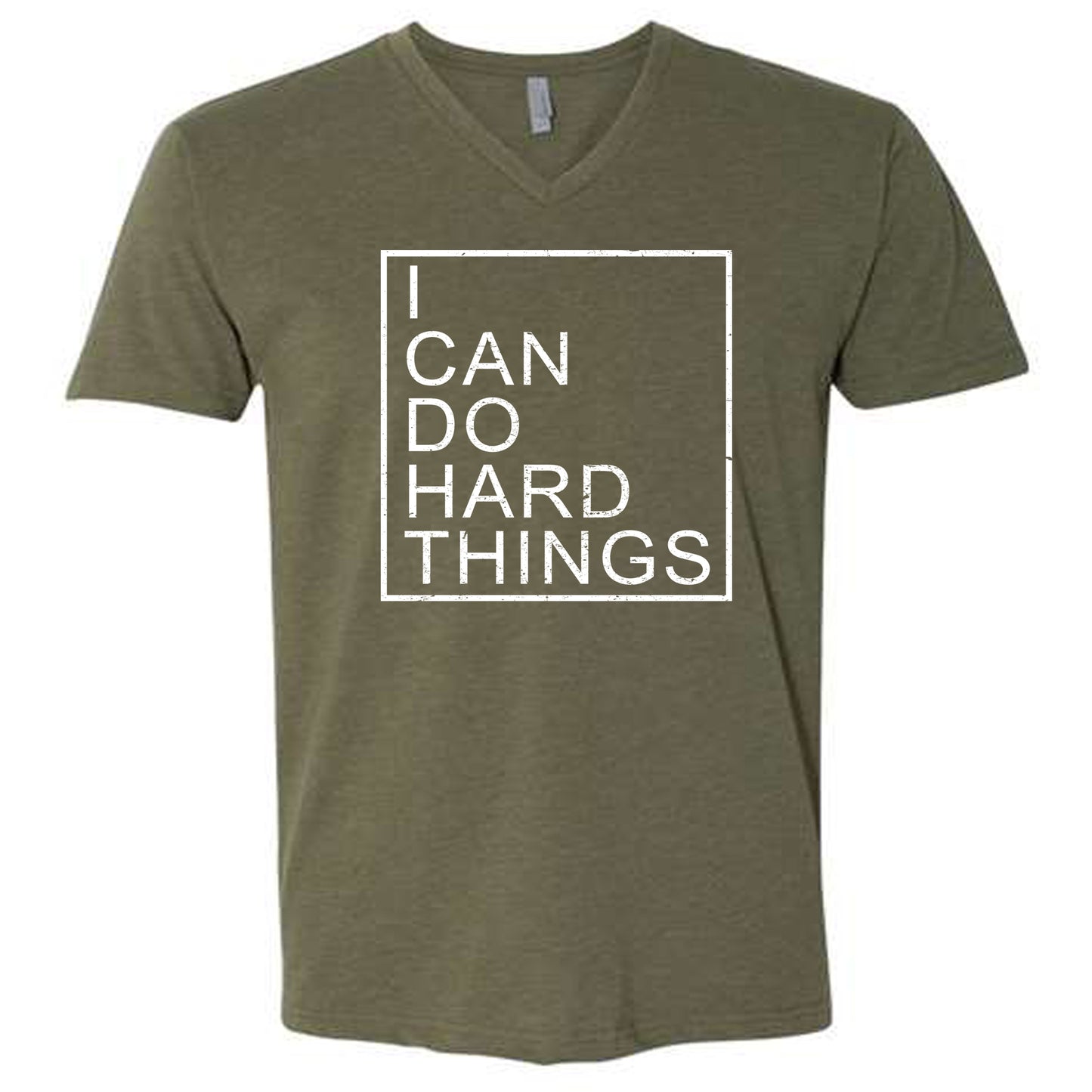 I CAN DO HARD THINGS (Block) | V-Neck Short Sleeve T-Shirts