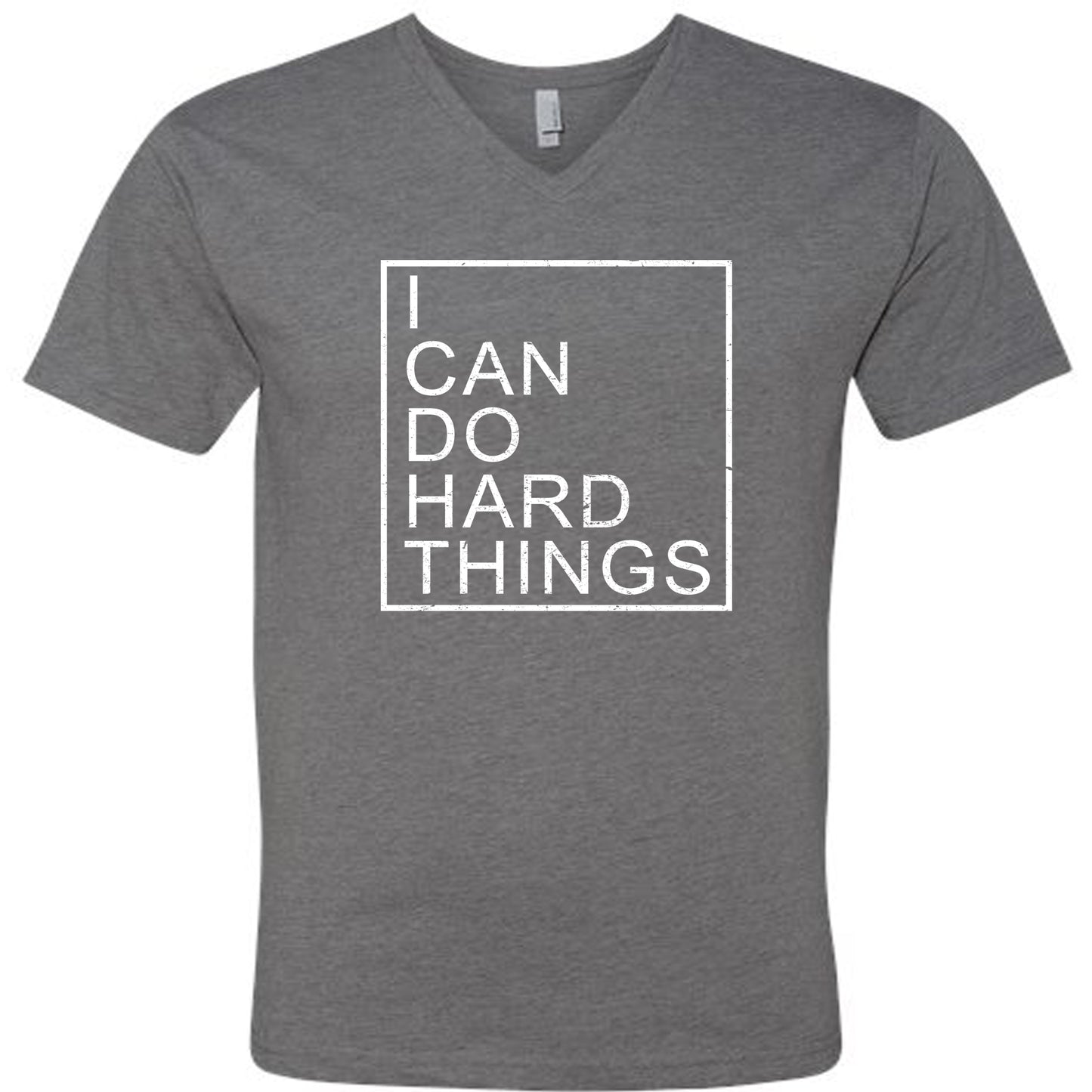 I CAN DO HARD THINGS (Block) | V-Neck Short Sleeve T-Shirts