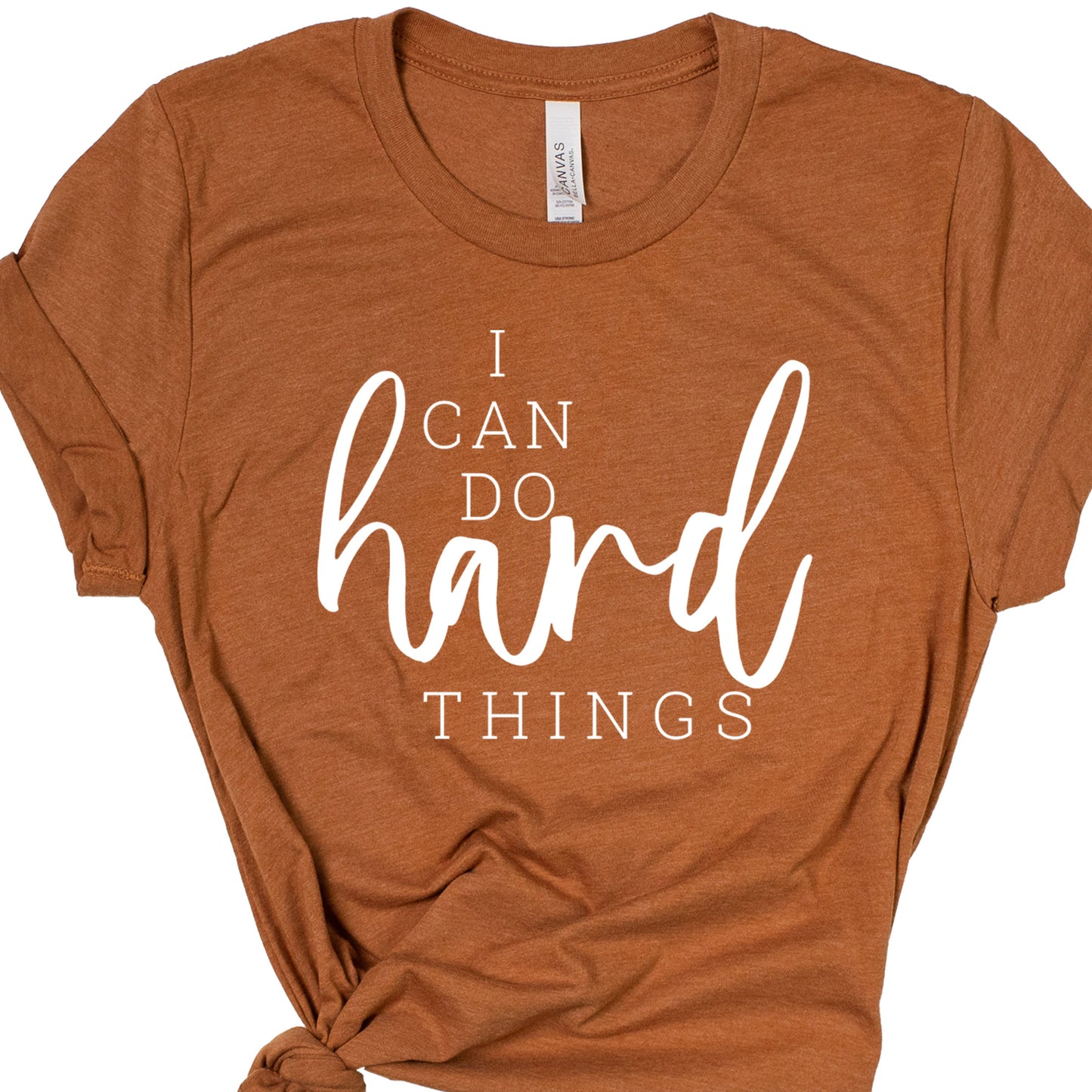 I CAN DO HARD THINGS (Script) | Short Sleeve T-Shirts
