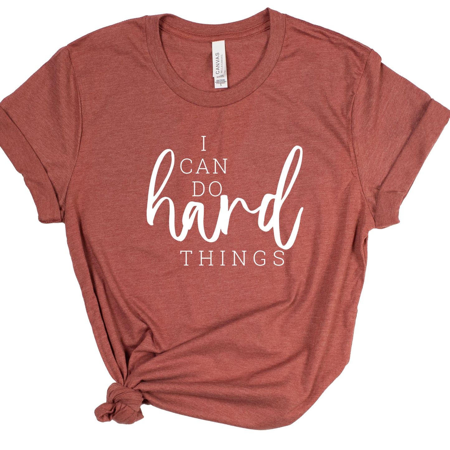 I CAN DO HARD THINGS (Script) | Short Sleeve T-Shirts