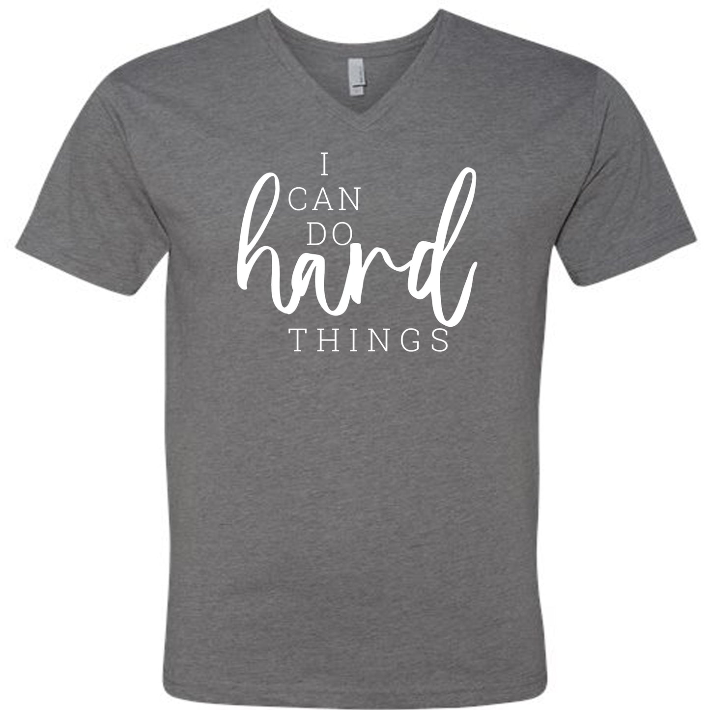 I CAN DO HARD THINGS (Script) | V-Neck Short Sleeve T-Shirts