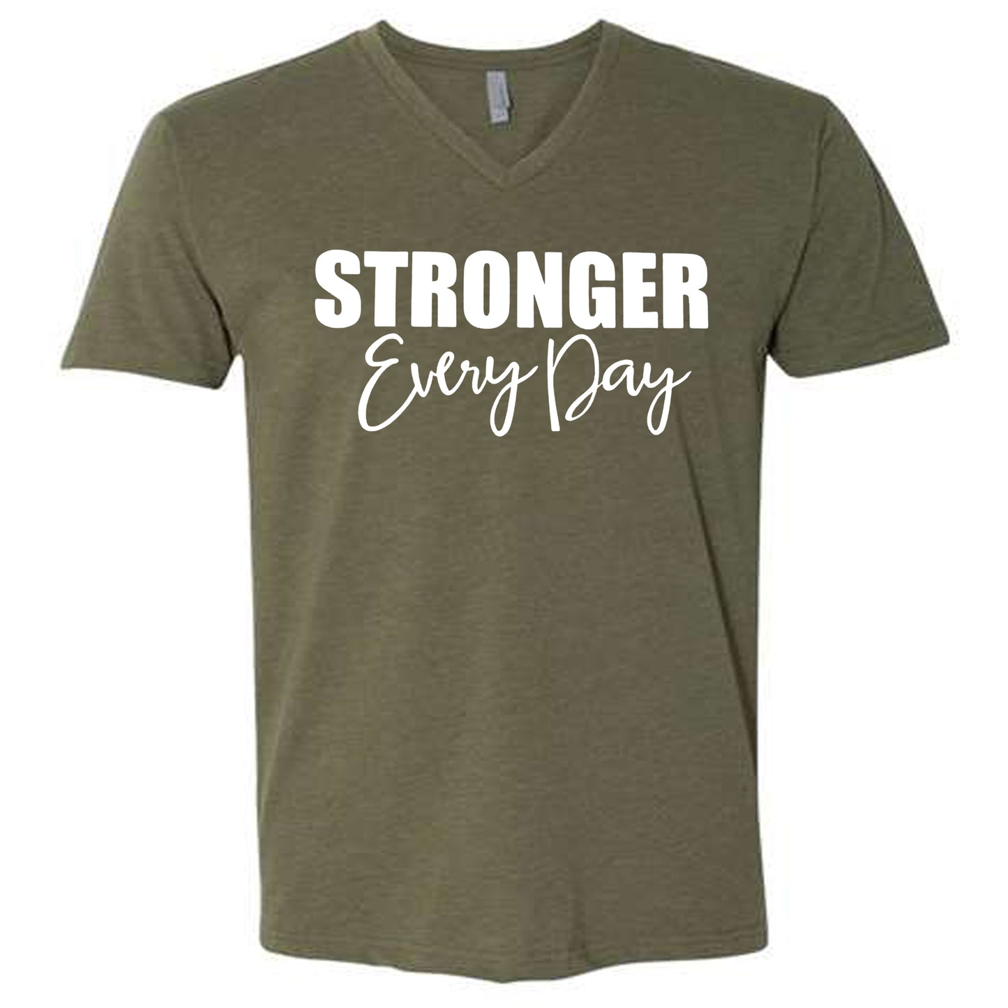 STRONGER EVERY DAY (Script) | V-Neck Short Sleeve Shirts