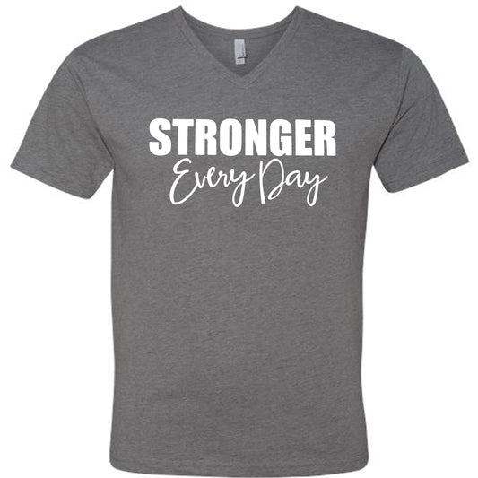 STRONGER EVERY DAY (Script) | V-Neck Short Sleeve Shirts