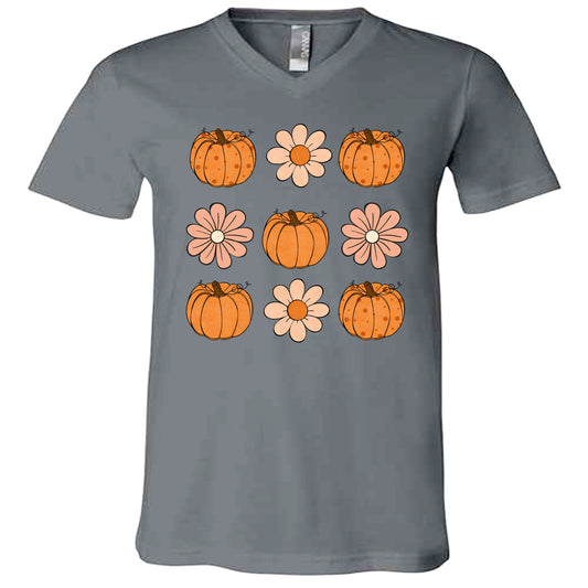 Tic Tac Pumpkins | V-Neck Short Sleeve Shirt